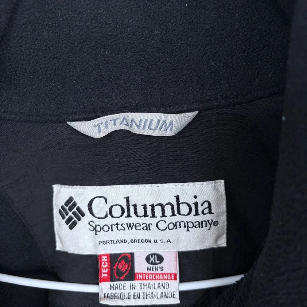 Black Columbia Full Zip Titanium Fleece‎ Jacket XL Mens Omni-Therm Outdoor Gorp
